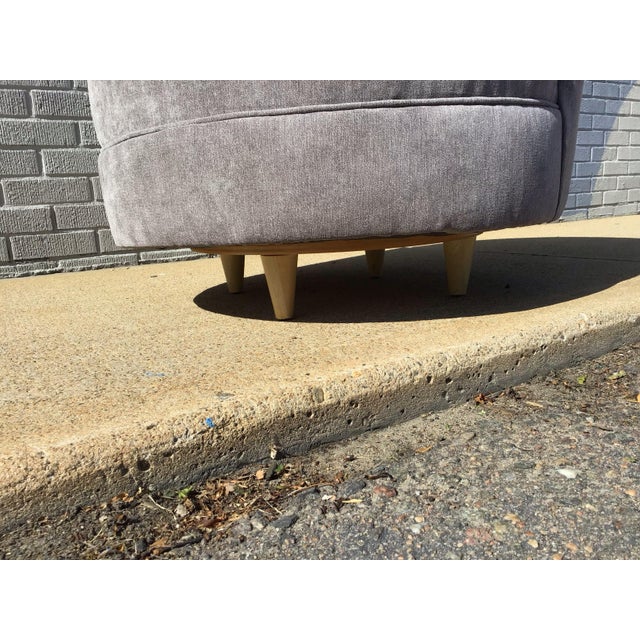 Art Deco, Mid-Century Modern Channeled Back Swivel Chair, Fresh Upholstery For Sale - Image 10 of 10