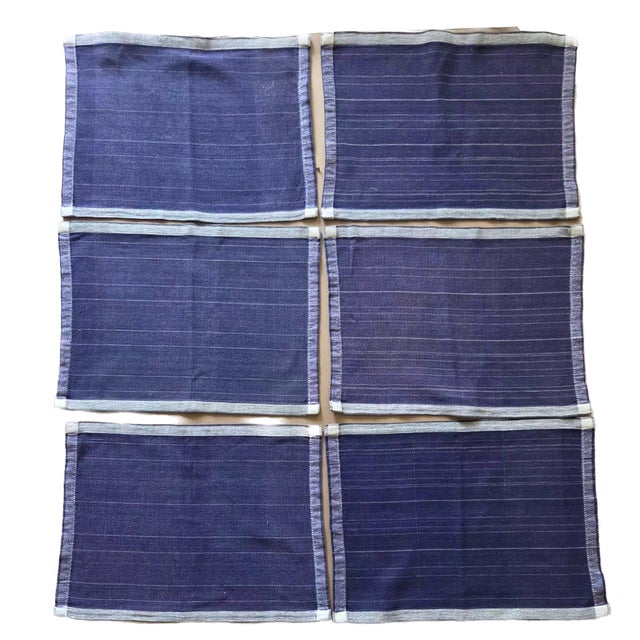 Offered is a set of 6 indigo woven cotton placemats designed by Ritva Puotila for Dansk in the 1970s. They measure 17" L x...