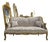 Baroque Sofa in Beige and Ivory With Hand-Applied Gold Leaf For Sale