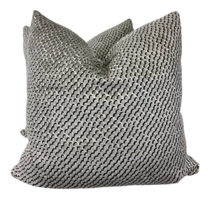 Kravet "Mazzy Dot Velvet" in Storm 22" Pillows-A Pair