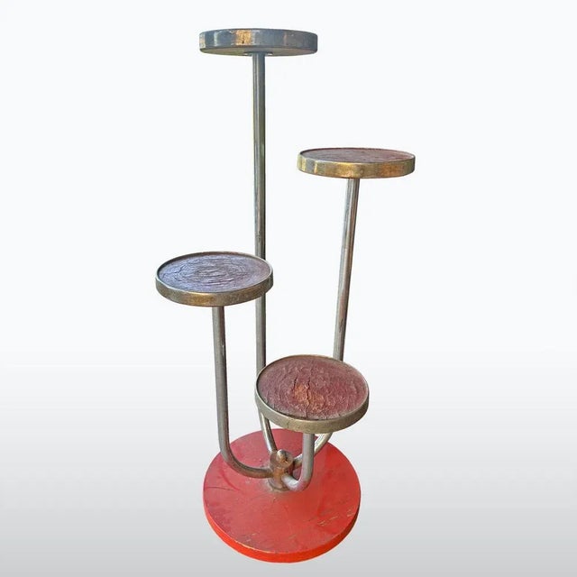 Chrome Flower Stand H 54 by Jindřich Halabala for Up Závody, 1930s For Sale - Image 10 of 13