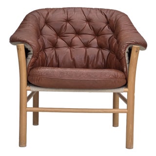 Swedish Model G7 Pedro Leather Armchair by Gunnar Kentemo, 1970s For Sale