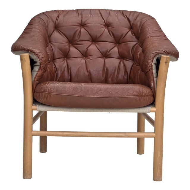 Swedish Model G7 Pedro Leather Armchair by Gunnar Kentemo, 1970s For Sale