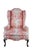 Queen Anne Late 20th Century Ethan Allen Queen Anne 20-7517 Floral Upholstered Sussex Wingback Armchair For Sale - Image 3 of 14