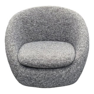 West Elm Cozy Swivel Chair — Performance Bouclé, Grey, Never Used For Sale