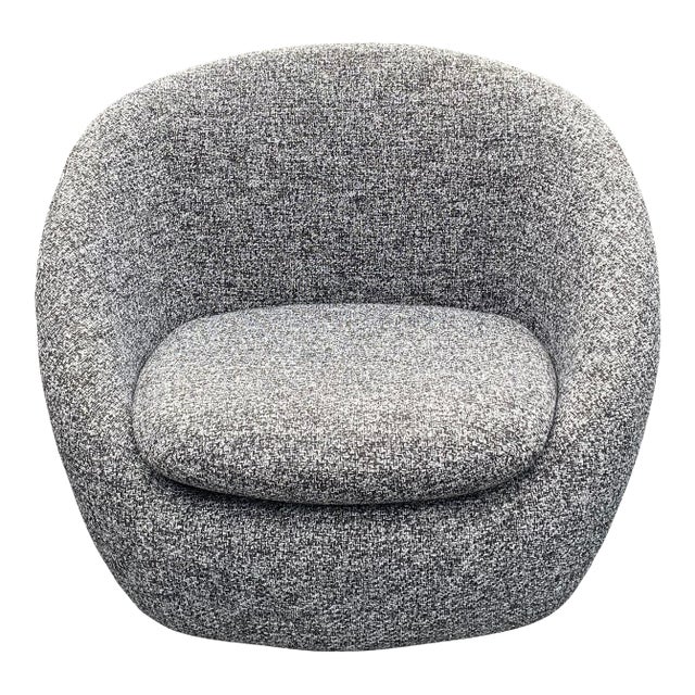 West Elm Cozy Swivel Chair — Performance Bouclé, Grey, Never Used For Sale