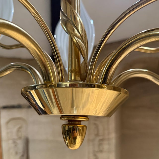 1960s Murano Hanging Chandelier 5 Arms Seguso Franco Luce For Sale - Image 5 of 12