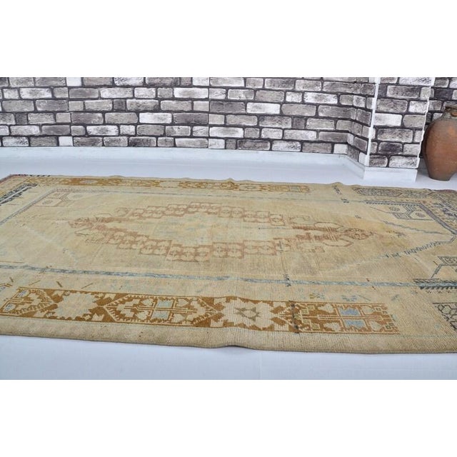 Vintage Turkish Rug, Japandi Style Neutral Area Rug For Sale - Image 4 of 10