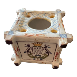 Small Hand‑Painted French Faïence (Tin‑glazed Earthenware) Souvenir Stamped “Pornichet” and Dated 1879 on the Base Made in France