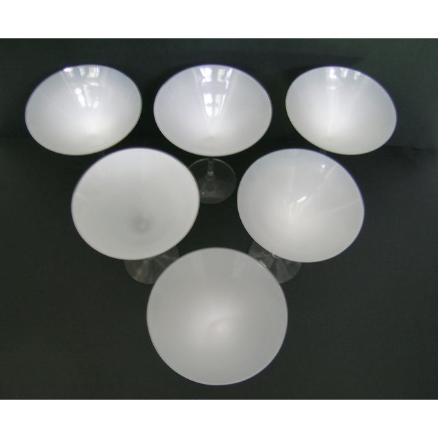 Vintage Orrefors Sweden Milky Crystal Martini Glasses - Set of 6 For Sale - Image 4 of 5