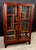 Chinoiserie Vintage Chinese Rosewood Two Door Glass Curio Cabinet / Vitrine Etagere For Sale - Image 3 of 14