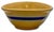 Antique Thick Yellow Ware 12 Inch Kitchen Mixing Bowl With Unusual 2 Color Blue Banded Decoration - Late 1800s. For Sale - Image 11 of 18