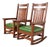Stickley Brothers Style Antique Mission Oak Arts & Crafts Rocking Chairs, Pair For Sale