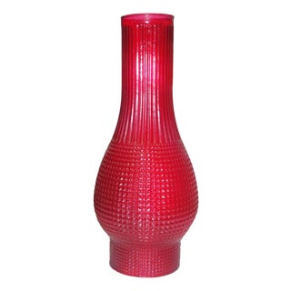 Ruby Red Straight Glass Chimney For Sale