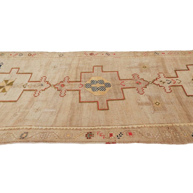 Mid 20th Century Vintage Washed Out Wool Rug For Sale - Image 4 of 7