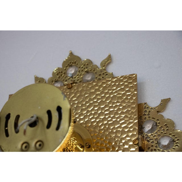 Gold Square Wall Sconce in Crystal Glass and Gilt Brass from Palwa, Germany, 1960s For Sale - Image 8 of 10