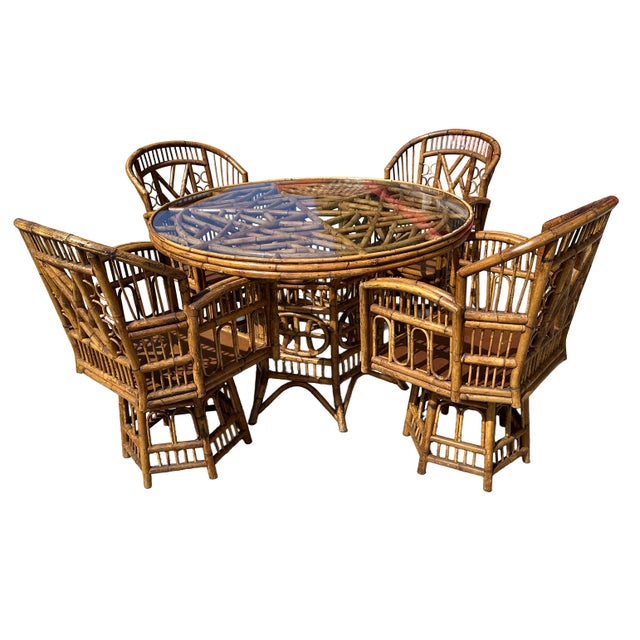Brown Bamboo Rattan Brighton Pavilion Chairs - Pair For Sale - Image 8 of 8