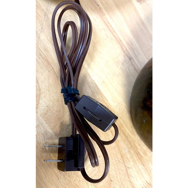 20th Century French Modern Patinated Bronze Sculptural Lamps - a Pair For Sale - Image 4 of 12