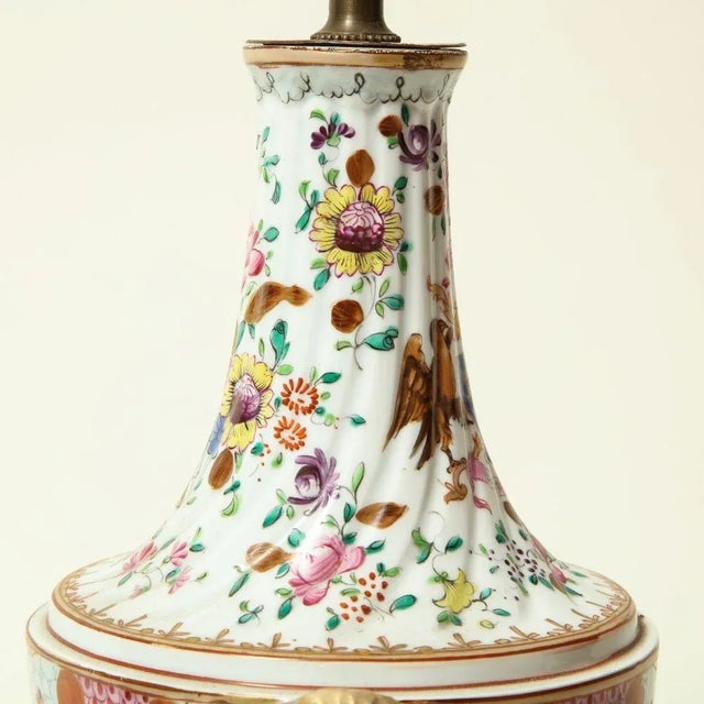 Rose A 19th Century French Samson Famille Rose Porcelain Lamp For Sale - Image 8 of 10