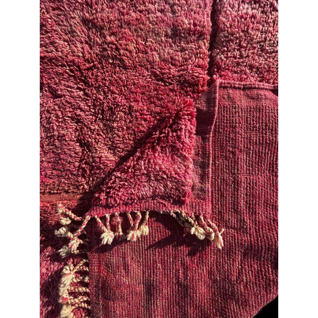 Moroccan Checkered Pink Wool Rug For Sale - Image 13 of 14