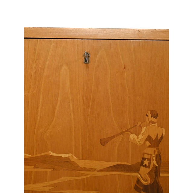 Scandinavian Sideboard in Inlaid Elm, 1940s For Sale - Image 9 of 13