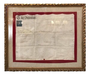 Early 19th Century Original Framed Land Indenture, England, 1810