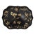 19th Century Black Lacquer Gilt Floral Papier-Mâché Tray For Sale