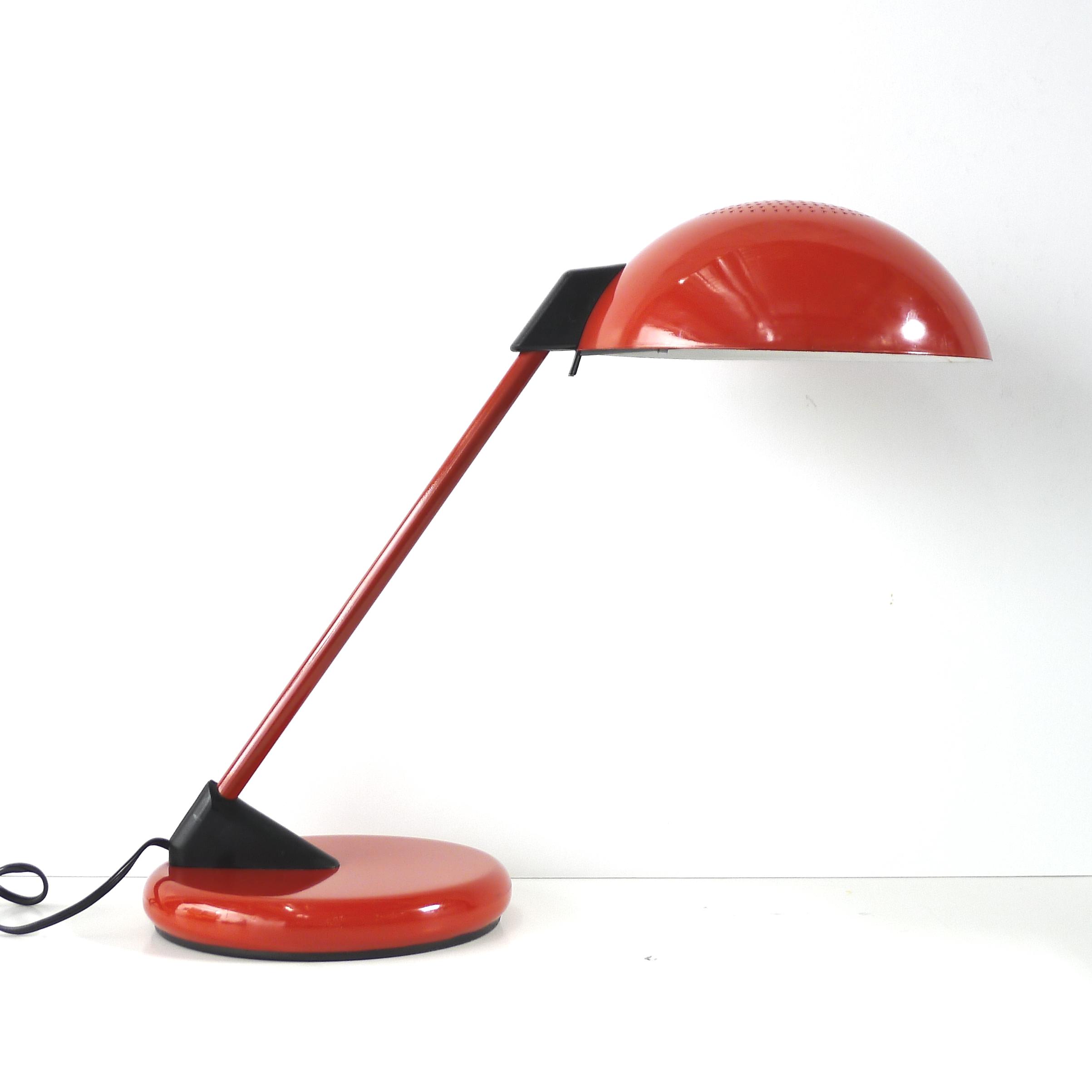 red desk lamp