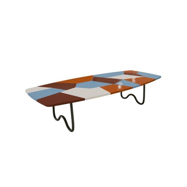 Malone coffee table in ceramic, plywood and metal by popus editions. Dimensions: w 144 x d 60 x h 37 cm. Materials:...