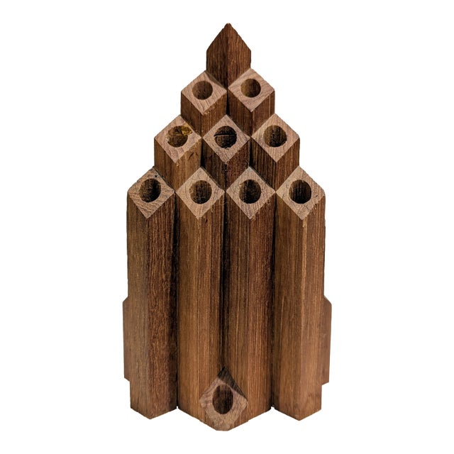 Scandinavian Teak & Marble Bud Vase, 1960s For Sale