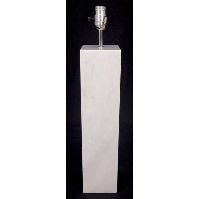 Mid Century Modern Square White Marble Base Gibbing Table Lamp for Hansen For Sale - Image 12 of 12