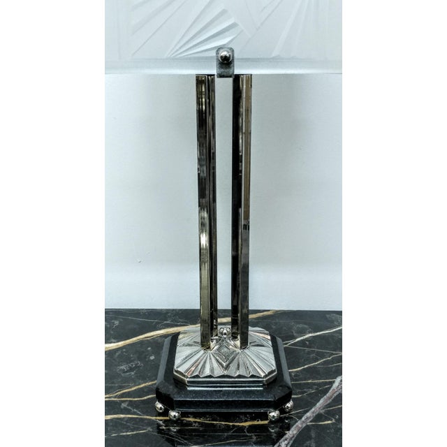 Transparent French Art Deco Table Lamp by E.J.G - a Pair For Sale - Image 8 of 10