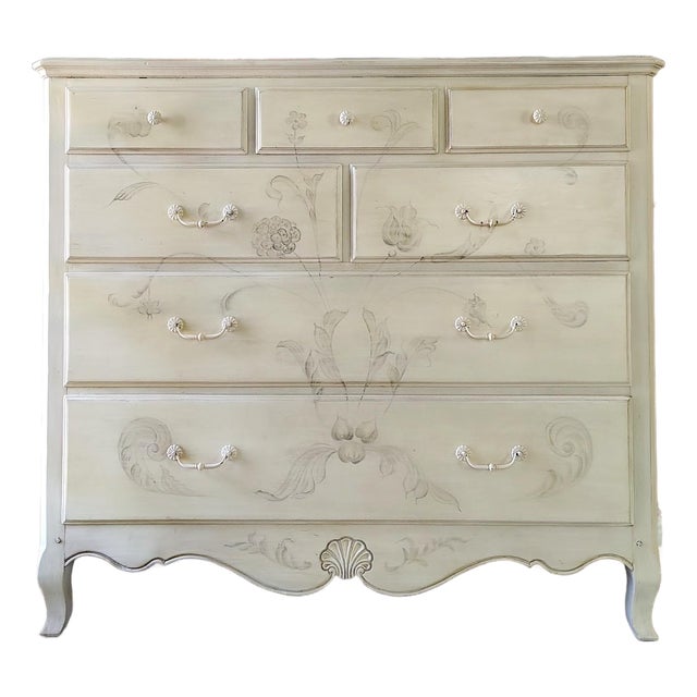 Hand Decorated Tall Chest by Ethan Allen For Sale