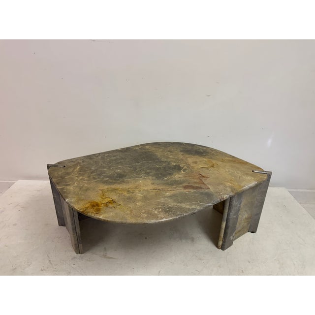Eye Shaped Marble Coffee Table, 1980s For Sale - Image 4 of 13