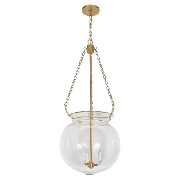 Early 21st Century "Fishbowl" Glass & Brass Pendant 1 For Sale - Image 10 of 10
