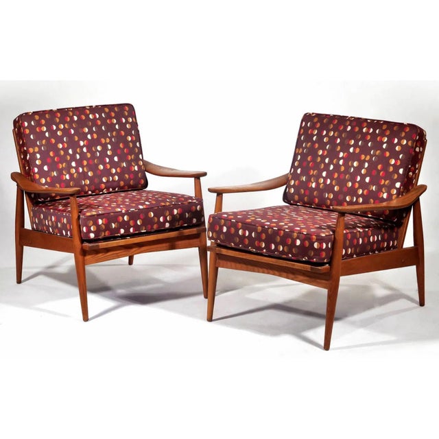 Wood Mid-Century Modern Scandinavian Teak Sculpted Arm Lounge Chairs - Pair For Sale - Image 7 of 7