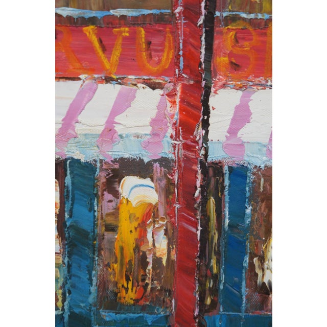 Late 20th Century Impressionist Paris Cityscape Street Scene Oil Painting by Douglas Framed 42" For Sale - Image 6 of 12