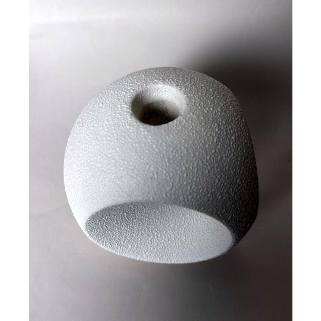 Bertoncello Pair of Mid 20th Century White Glazed Ceramic Candlesticks Design by Roberto Rigon For Sale - Image 12 of 18