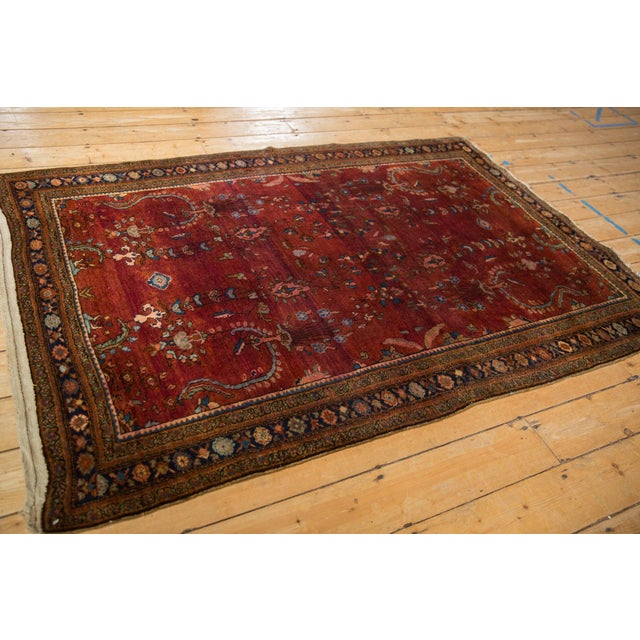 Textile 1930s Vintage Persian Sarouk Floral Abrashed Wool Rug For Sale - Image 7 of 13