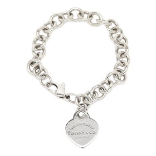 Tiffany & Co Charm Bracelet, Sterling Silver, Length 7.75 Inches For Sale