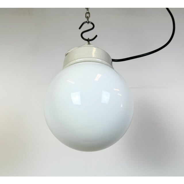 Vintage White Porcelain Pendant Light, 1970s For Sale - Image 6 of 15