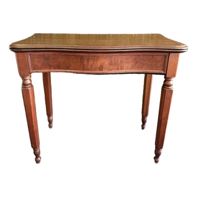 Antique Walnut Serpentine Front Tea Table (Game Table) For Sale