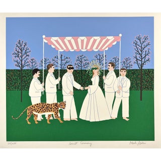 1980s Mark Sabin Secret Ceremony Wedding Ceremony Hand Signed Numbered Screenprint For Sale