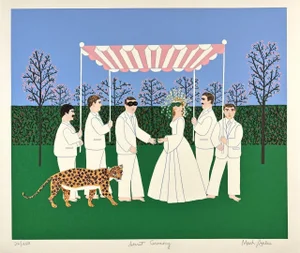1980s Mark Sabin Secret Ceremony Wedding Ceremony Hand Signed Numbered Screenprint
