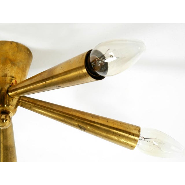 Mid-Century Modern Sputnik Brass Ceiling Lamp with Five Arms, 1950s For Sale - Image 12 of 18