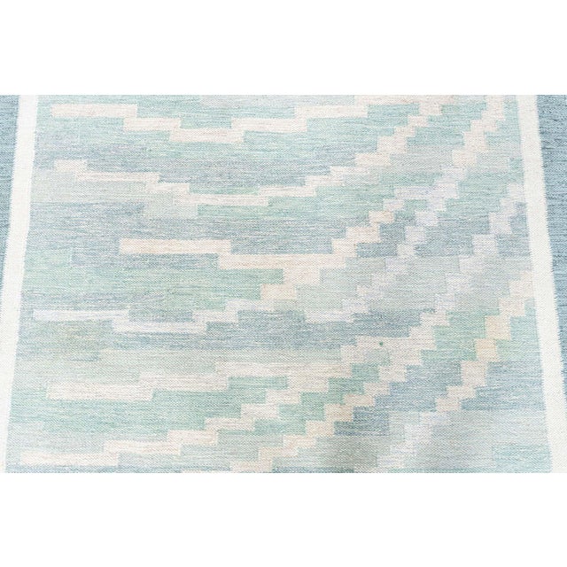 Doris Leslie Blau Artisan Vintage Swedish Abstract Slate Gray Hand-Knotted Rug For Sale - Image 9 of 10