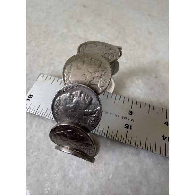 Vintage Buffalo Nickel Coin Cuff Bracelet For Sale - Image 4 of 5