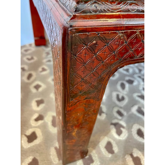 Chinoiserie Coffee Table, Hand Carved Lacquer, French, 1940s For Sale In West Palm - Image 6 of 18