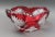 Late 20th Century Bohemian Czech Ruby Red Sawtooth Rim Cut to Clear Crystal Centerpiece Bowl For Sale In Miami - Image 6 of 9