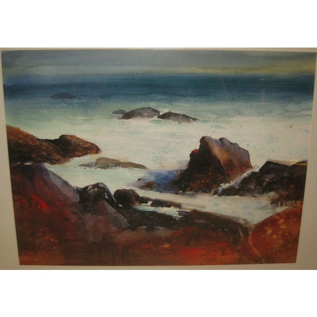 1970s Original Paul George 'Crashing Waves Bass Rocks Gloucester' Ocean Painting For Sale - Image 5 of 13
